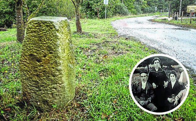 El lugar de Lache, entre Urbina y Villarreal, donde apareció el cuerpo sin vida de Agapita Uriarte y detalle de la malograda guardabarrera junto a parte de su familia. 