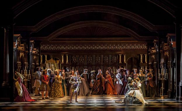 Una escena del montaje de 'Anna Bolena' que se presentará este sábado en el Euskalduna.
