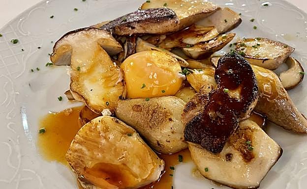 Hongos con foie fresco.