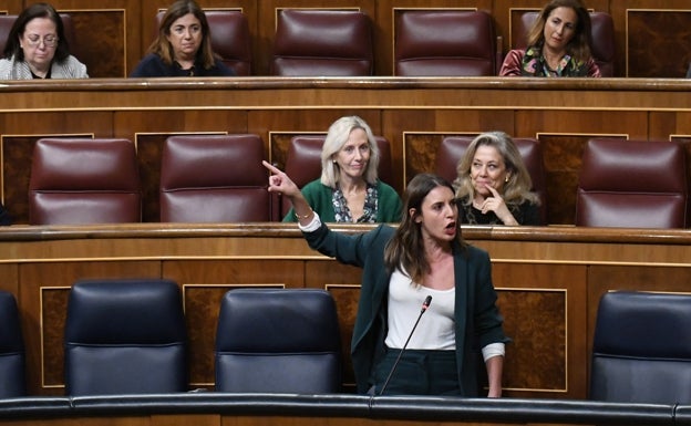 Irene Montero, en el pleno del miércoles, arremete contra Vox 