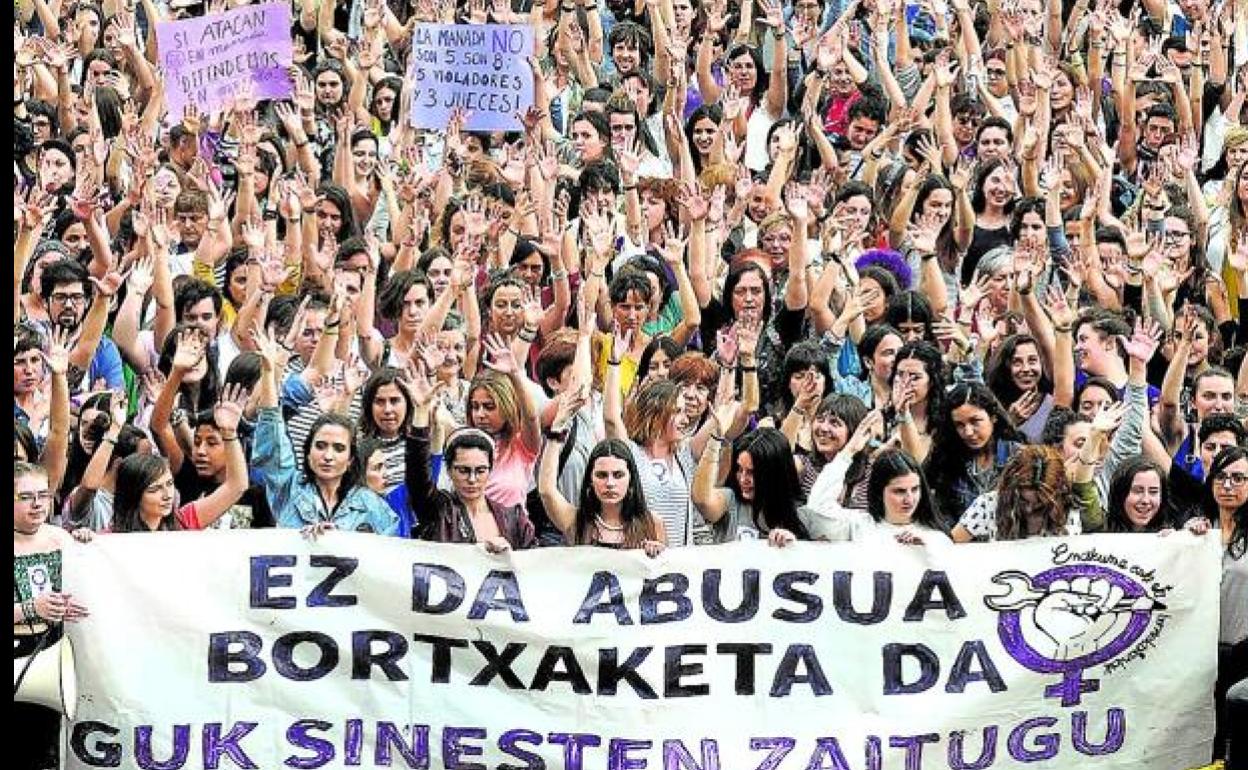 Manifestación contra las agresiones machistas tras la violación grupal de 'La Manada'. 