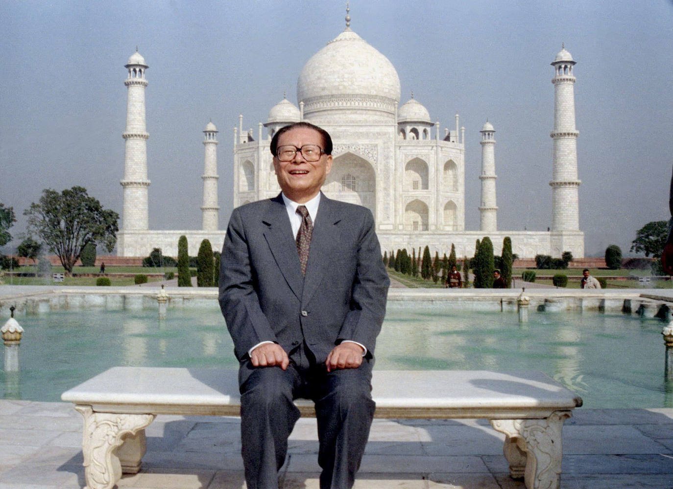 En el Taj Mahal en 1996.