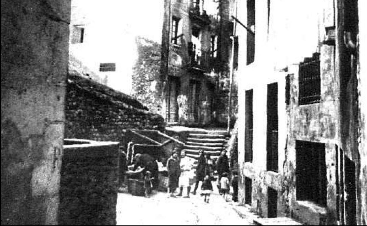 La calle Cantarranas en los años 20 del siglo pasado. 