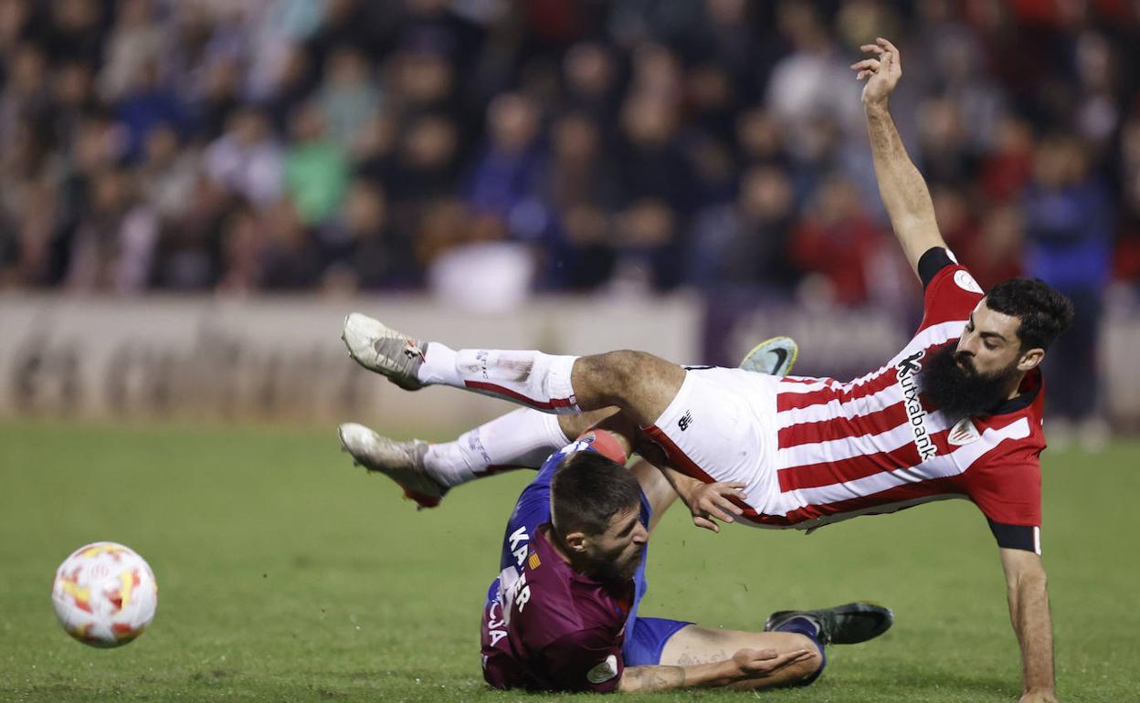 Villalibre en su último partido, en Alzira en Copa.