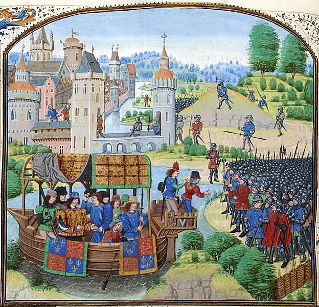 Protegido en su barco en el Támesis, Ricardo II se reúne con los rebeldes durante la gran revuelta de 1381.