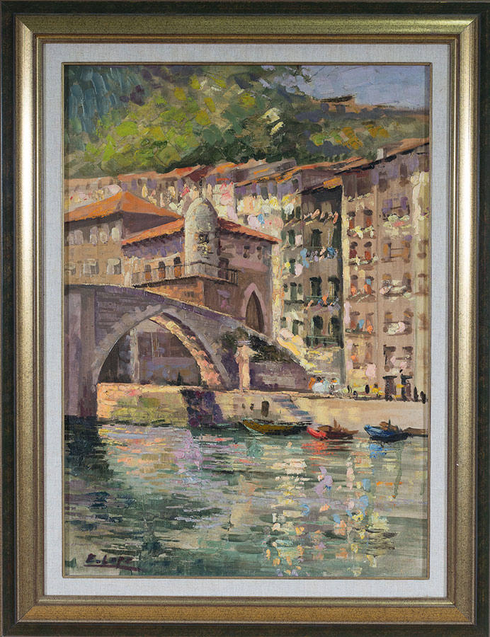 Puente de pueblo costero.