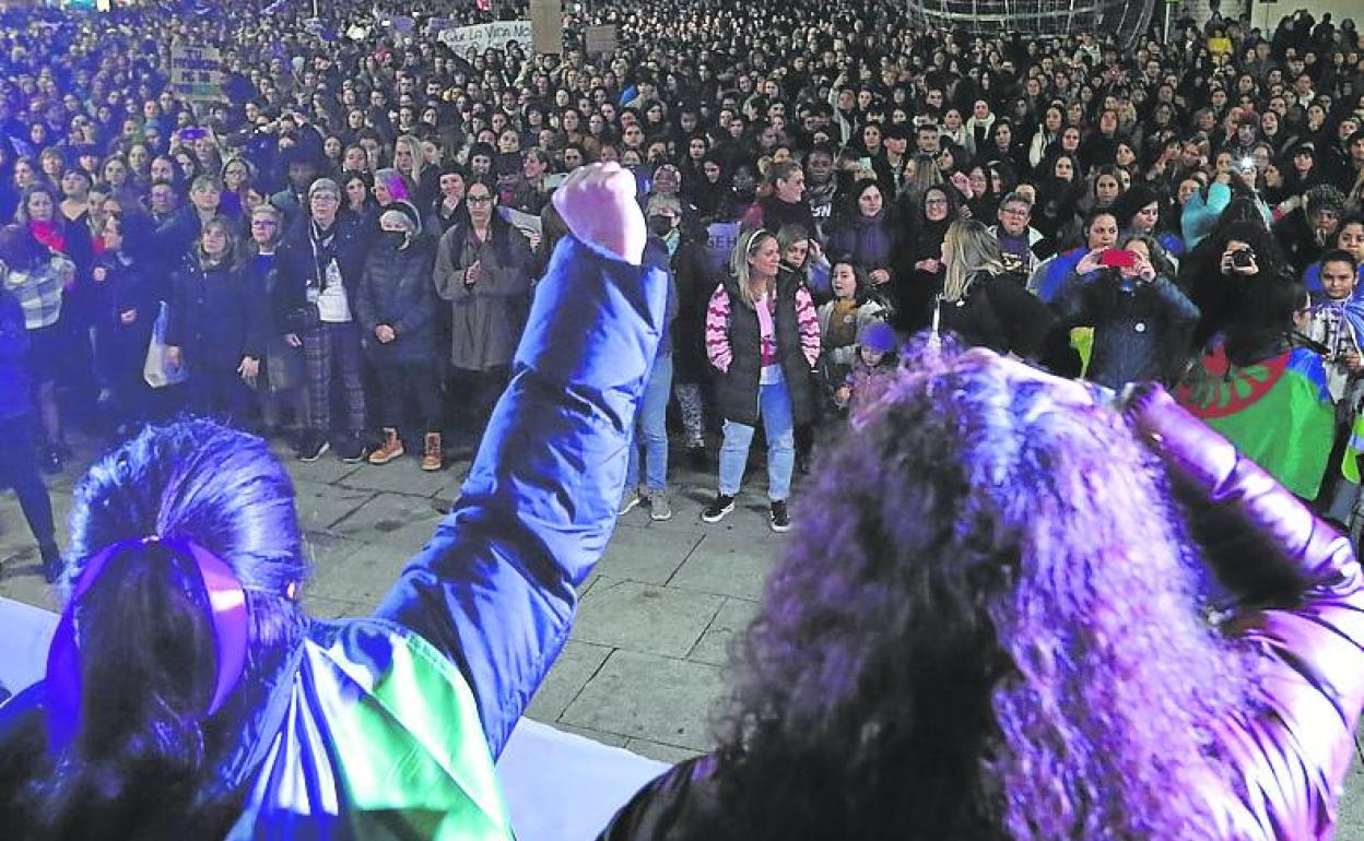 Manifestación contra la violencia machista en Bilbao.