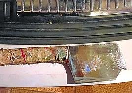 Imagen de un arma blanca incautada este fin de semana en Vitoria.