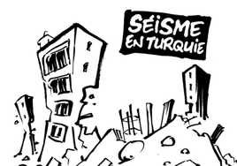 Viñeta de la revista Charlie Hebdo sobre el terremoto de Turquía