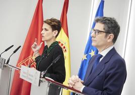 María Chivite y Félix Bolaños se han reunido este viernes en Pamplona.