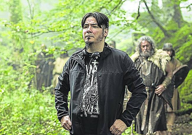 Paul Urkijo en el rodaje de 'Irati'.