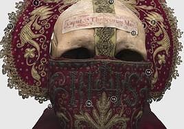 la cráneoreliquia de santo mártir de la legión Tebana procedente de la iglesia parroquial de San Juan Evangelista de Mártioda