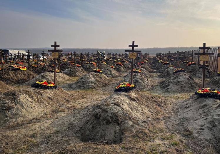 Cementerio de las tropas de Wagner en Ucrania.