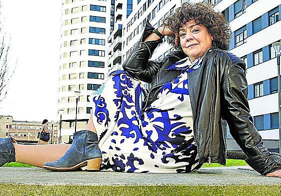 La actriz, fotografiada tras la entrevista.