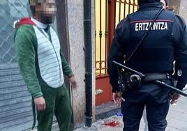 Restos de sangre en el lugar en el que se ha producido la agresión.