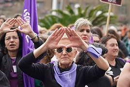 Mujeres en la manifestación feminista del 8 de marzo.