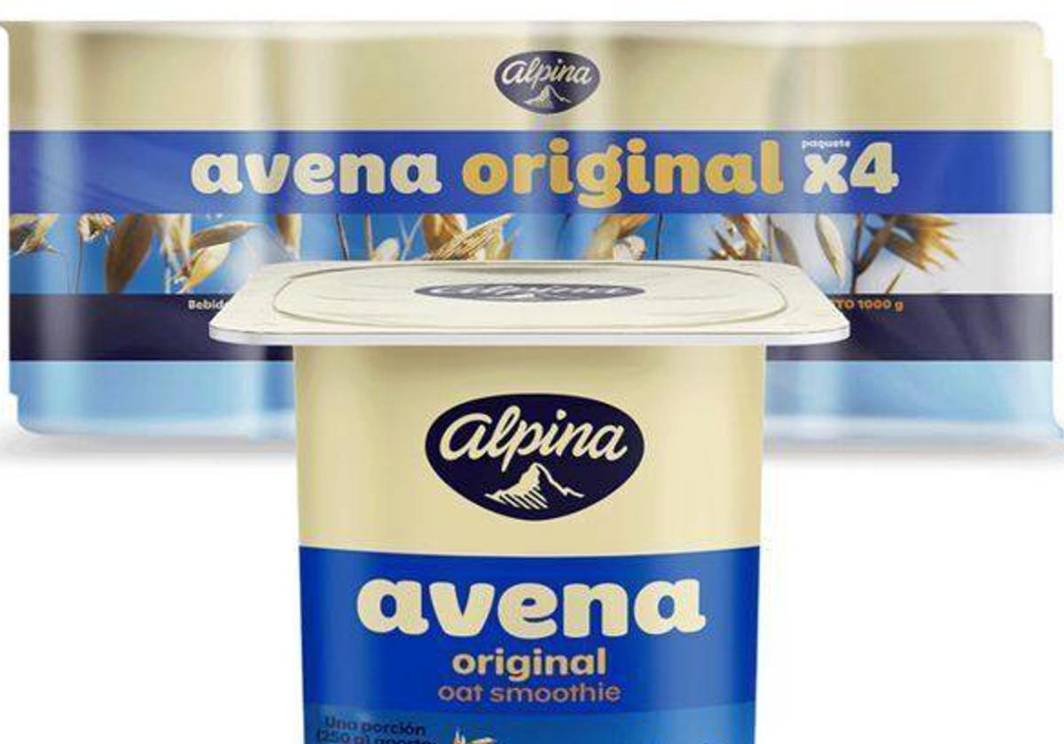 Envase de la bebida de avena original de la marca alpina.