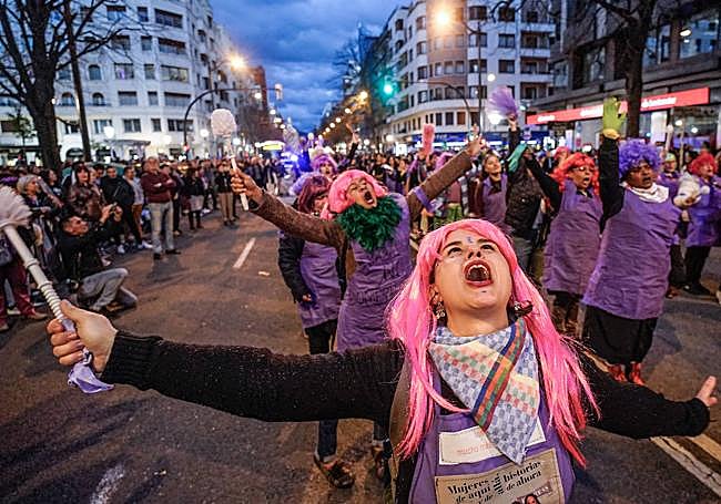 Performance en la Gran Vía.