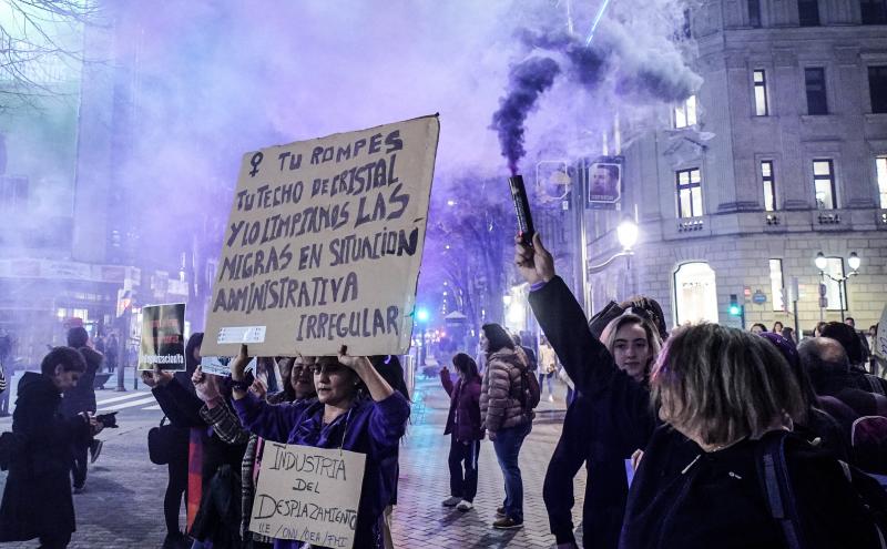 La manifestación por el 8-M en Bilbao
