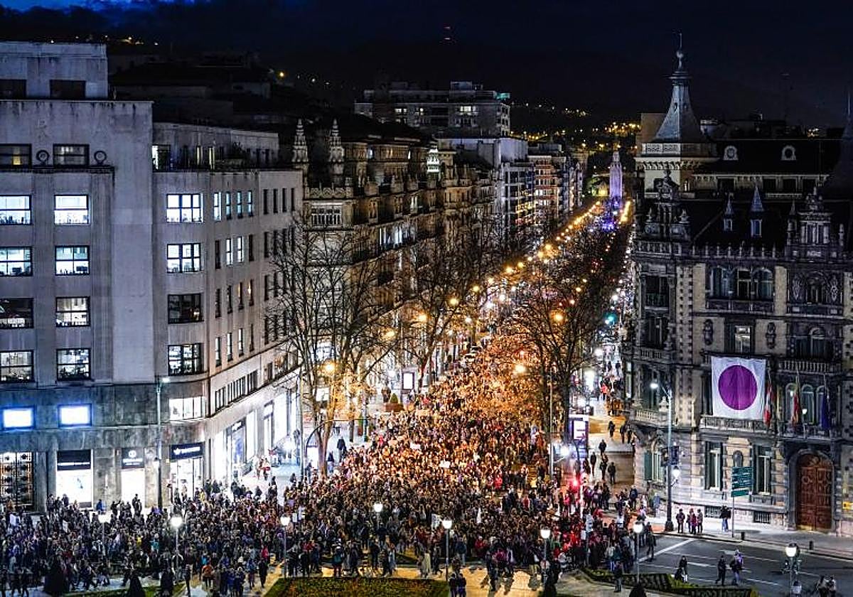 La manifestación por el 8-M en Bilbao