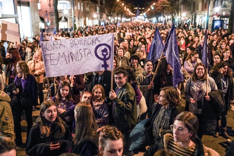 La manifestación por el 8-M en Bilbao
