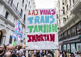 Manifestación en contra del atraso del PSOE en la tramitación de la Ley Trans
