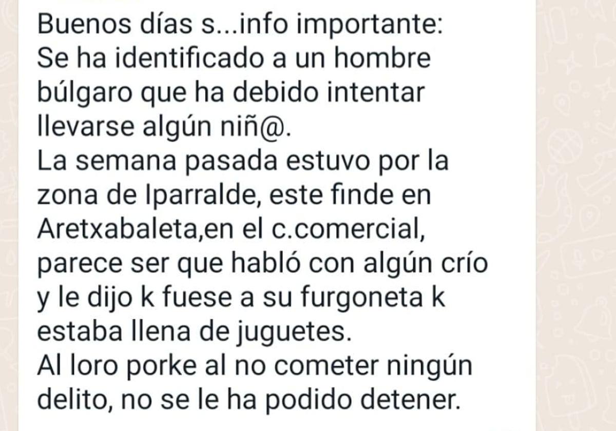 La Ertzaintza investiga la veracidad de un mensaje viral sobre un hombre que acosa a menores en Vitoria