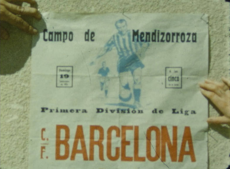 Fotograma de la filmación en ocho milímetros a color del partido Alavés-Barcelona del 19 de septiembre de 1954 que se proyecta por primera vez este jueves en los Florida.