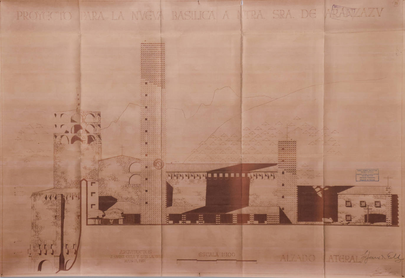 Documentos del conocido proyecto de Aranzazu de Oteiza, considerado como un cambio de rumbo en el arte vasco.