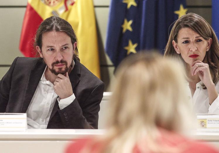 Pablo Iglesias y Yolanda Díaz, en una foto de archivo.