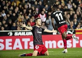 Ander Herrera en Mestalla el 26 de enero en su anteúltimo partido con el Athletic.