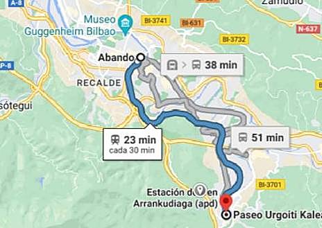 Imagen secundaria 1 - A Google Maps se le atraganta la toponimia vizcaína