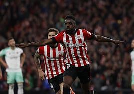 Iñaki Williams celebra el gol que marcó a Osasuna.
