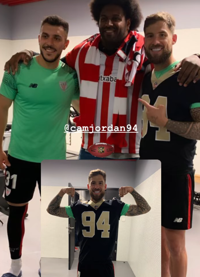 Iñigo Martínez ha colgado dos imágenes sobre su encuentro con Cameron Jordan.