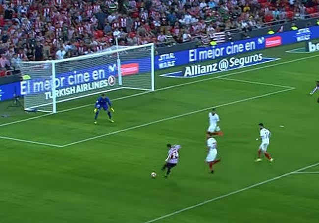 El único gol de Balenziaga en Liga fue ante el Sevilla en San Mamés.