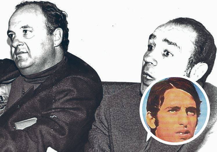 Alavés 1976-77. Arriba, póster oficial de la plantilla de aquella campaña en Segunda División. Sobre estas líneas, el doctor Miguel Gay-Pobes, a la izquierda, con el técnico Joseíto. Retrato del jugador Quiles.