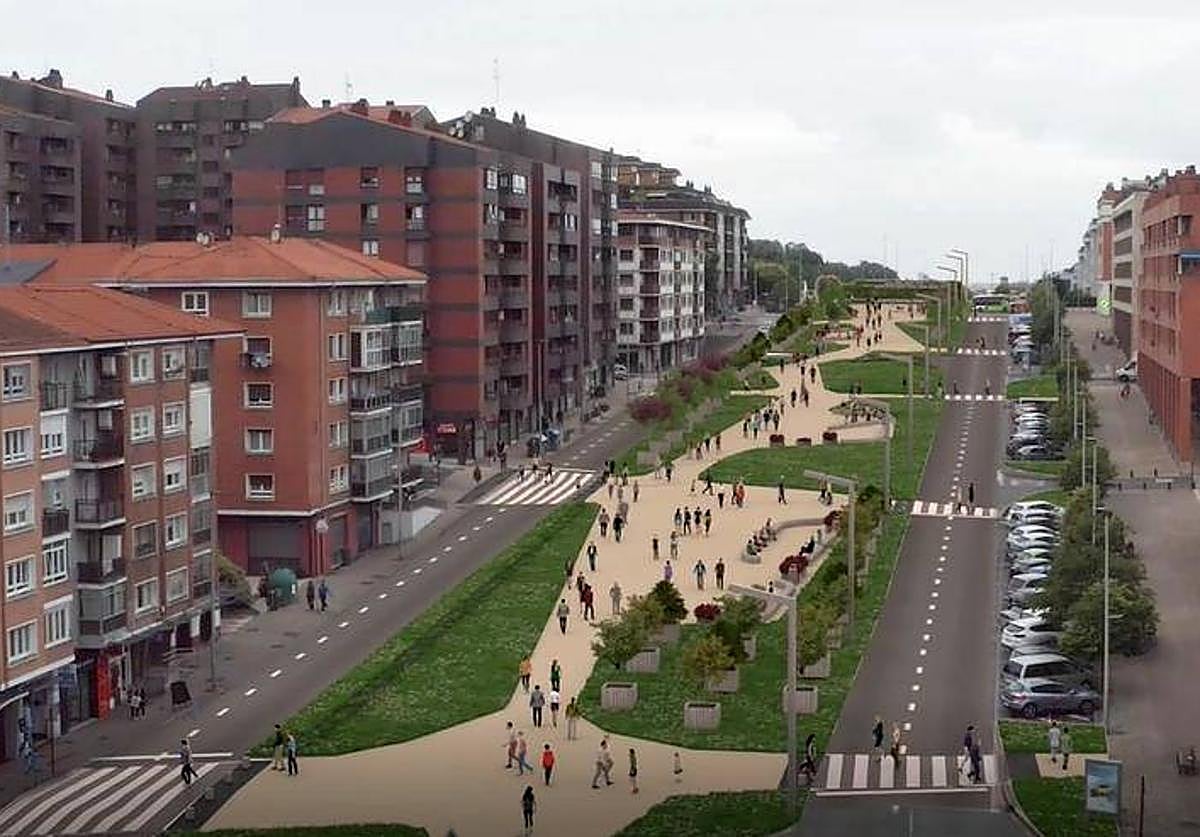 Infografía del centro de Leioa con La Avanzada cubierta.