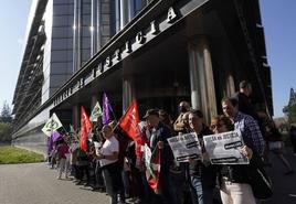 Protesta de los funcionarios de justicia en Vitoria.