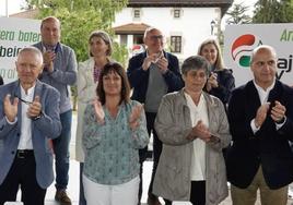 Andoni Ortuzar y Ramiro González con candidatos del PNV a las alcaldías de Gorbeialdea.