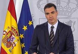 Pedro Sánchez durante una comparecencia.