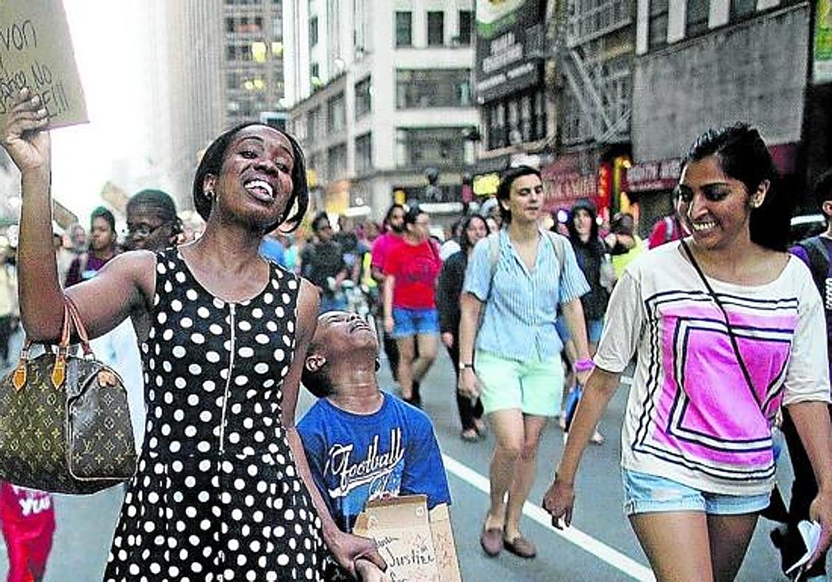 Imagen de archivo de una marcha reivindicativa en el centro de Manhattan.