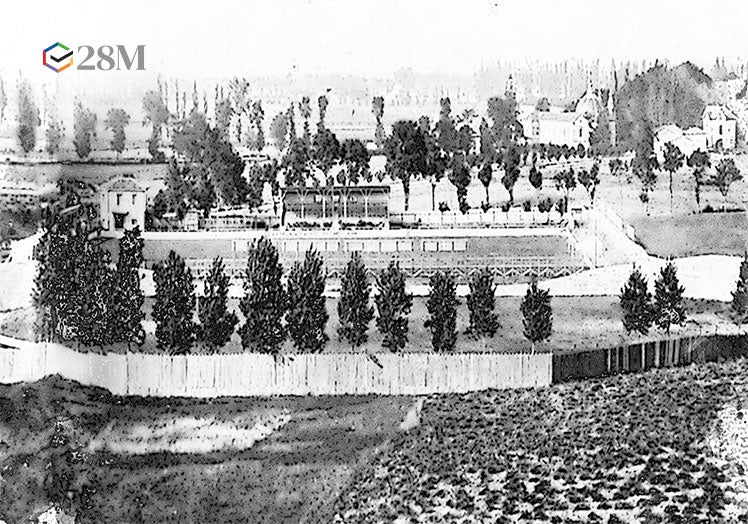 Vista de Medizorroza y su velodromo, en 1925