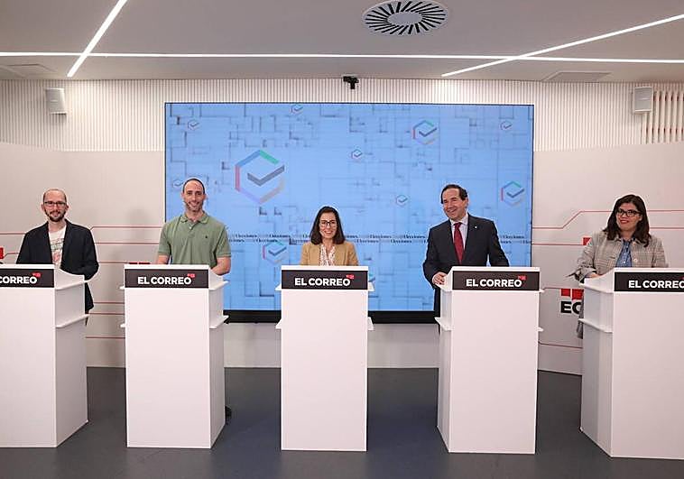 Los cinco candidatos han debatido sus propuestas en la sede de EL CORREO.