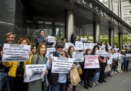 Una de las concentraciones de los funcionarios de Justicia en Vitoria.