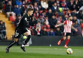 Julen Agirrezabala, en marzo en Vallecas.