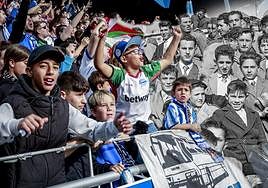 El ayer y hoy de la grada de Mendizorroza, con la misma ilusión.