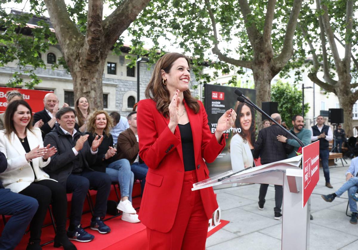 La socialista Maider Etxebarria, durante un acto en la pasada campaña