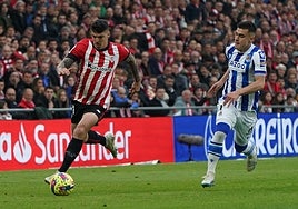 Ander Capa en el pasado derbi vasco.