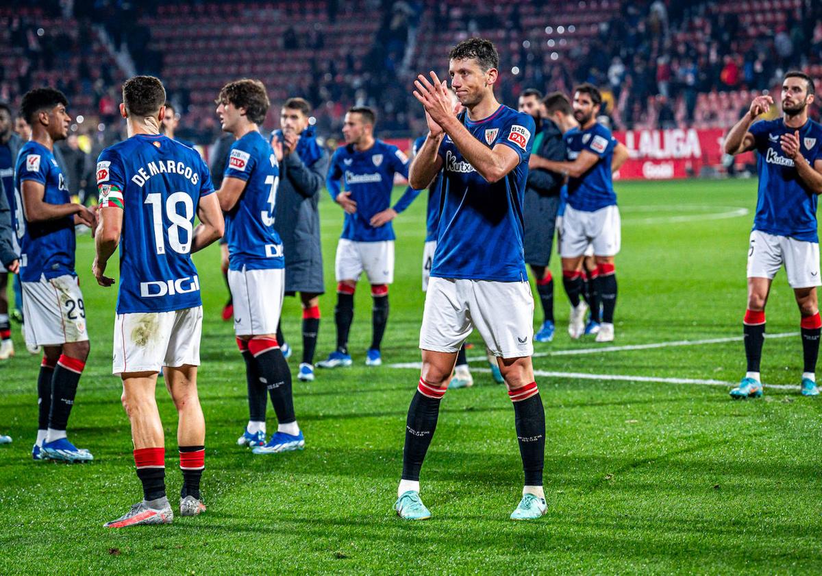 Vesga agradece el apoyo de los aficionados del Athletic en Montilivi.