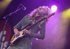 La instrumentista de Belgrado, con su inseparable Stratocaster'64.